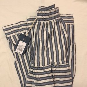 Striped Mid-Rise Tiered Skirt